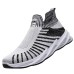 Men's Sneakers Plus Size Flyknit Shoes Walking Casual Daily Knit Comfortable Booties / Ankle Boots Loafer Black Gray Spring Fall