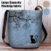 Women's Crossbody Bag Shoulder Bag Fluffy Bag Polyester Christmas Xmas Shopping Print Large Capacity Lightweight Durable Cat Character Blue Khaki