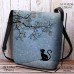 Women's Crossbody Bag Shoulder Bag Fluffy Bag Polyester Christmas Xmas Shopping Print Large Capacity Lightweight Durable Cat Character Blue Khaki