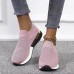 Women's Sneakers Plus Size Flyknit Shoes White Shoes Outdoor Daily Color Block Flat Heel Round Toe Sporty Casual Running Walking Knit Tissage Volant Loafer Black White Pink