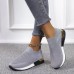 Women's Sneakers Plus Size Flyknit Shoes White Shoes Outdoor Daily Color Block Flat Heel Round Toe Sporty Casual Running Walking Knit Tissage Volant Loafer Black White Pink