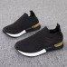 Women's Sneakers Plus Size Flyknit Shoes White Shoes Outdoor Daily Color Block Flat Heel Round Toe Sporty Casual Running Walking Knit Tissage Volant Loafer Black White Pink