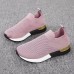 Women's Sneakers Plus Size Flyknit Shoes White Shoes Outdoor Daily Color Block Flat Heel Round Toe Sporty Casual Running Walking Knit Tissage Volant Loafer Black White Pink