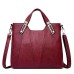 Women's Handbag Leather Daily Holiday Large Capacity Waterproof Breathable Solid Color Wine Black Blue