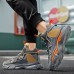 Men's Sneakers Flyknit Shoes Walking Casual Daily Leather Comfortable Booties / Ankle Boots Loafer Green Gray Spring Fall