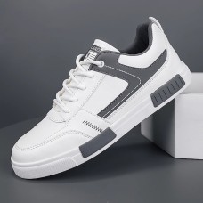 Men's Women Sneakers White Shoes Walking Casual Daily Faux Leather Comfortable Lace-up White gray Black Light Green Spring Fall