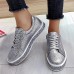 Women's Sneakers Bling Bling Shoes Fantasy Shoes Platform Sneakers Outdoor Daily Color Block Sparkling Glitter Platform Flat Heel Round Toe Fashion Sporty Casual Walking Glitter Loafer Silver Black