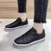 Women's Sneakers Bling Bling Shoes Fantasy Shoes Platform Sneakers Outdoor Daily Color Block Sparkling Glitter Platform Flat Heel Round Toe Fashion Sporty Casual Walking Glitter Loafer Silver Black