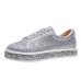 Women's Sneakers Bling Bling Shoes Fantasy Shoes Platform Sneakers Outdoor Daily Color Block Sparkling Glitter Platform Flat Heel Round Toe Fashion Sporty Casual Walking Glitter Loafer Silver Black