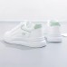 Women's Sneakers Platform Sneakers White Shoes Outdoor Daily Winter Flat Heel Round Toe Fashion Sporty Casual Walking PU Lace-up White Green Gray