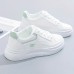 Women's Sneakers Platform Sneakers White Shoes Outdoor Daily Winter Flat Heel Round Toe Fashion Sporty Casual Walking PU Lace-up White Green Gray