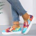 Women's Sneakers Slip-Ons Plus Size Canvas Shoes Slip-on Sneakers Daily Floral Flat Heel Round Toe Casual Canvas Loafer Black Blue Green