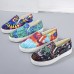 Women's Sneakers Slip-Ons Plus Size Canvas Shoes Slip-on Sneakers Daily Floral Flat Heel Round Toe Casual Canvas Loafer Black Blue Green