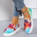 Women's Sneakers Slip-Ons Plus Size Canvas Shoes Slip-on Sneakers Daily Floral Flat Heel Round Toe Casual Canvas Loafer Black Blue Green