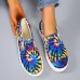 Women's Sneakers Slip-Ons Plus Size Canvas Shoes Slip-on Sneakers Daily Floral Flat Heel Round Toe Casual Canvas Loafer Black Blue Green