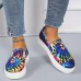 Women's Sneakers Slip-Ons Plus Size Canvas Shoes Slip-on Sneakers Daily Floral Flat Heel Round Toe Casual Canvas Loafer Black Blue Green