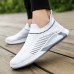 Men's Running Shoes Slip On Running Shoes Cushioning Breathable Light Soft Running Road Running Rubber Knit Spring Fall Black White