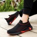 Men's Running Shoes Slip On Running Shoes Cushioning Breathable Light Soft Running Road Running Rubber Knit Spring Fall Black White