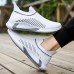 Men's Running Shoes Slip On Running Shoes Cushioning Breathable Light Soft Running Road Running Rubber Knit Spring Fall Black White