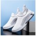 Men's Running Shoes Slip On Running Shoes Cushioning Breathable Light Soft Running Road Running Rubber Knit Spring Fall Black White