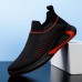 Men's Running Shoes Slip On Running Shoes Cushioning Breathable Light Soft Running Road Running Rubber Knit Spring Fall Black White