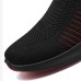 Men's Running Shoes Slip On Running Shoes Cushioning Breathable Light Soft Running Road Running Rubber Knit Spring Fall Black White