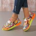 Women's Sneakers Canvas Shoes Plus Size Canvas Shoes Comfort Shoes Outdoor Geometric Color Block Summer Flat Heel Round Toe Fashion Casual Running Canvas Lace-up Rainbow