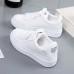 Women's Sneakers White Shoes Comfort Shoes Daily Solid Color Floral Summer Flat Heel Round Toe Fashion Casual Comfort Faux Leather Lace-up Silver Gold