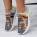 Women's Sneakers Slip-Ons Print Shoes Animal Print Plus Size Outdoor Daily Cat 3D Flat Heel Fashion Casual Tissage Volant Yellow Red Blue