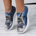 Women's Sneakers Slip-Ons Print Shoes Animal Print Plus Size Outdoor Daily Cat 3D Flat Heel Fashion Casual Tissage Volant Yellow Red Blue