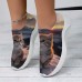 Women's Sneakers Slip-Ons Print Shoes Animal Print Plus Size Outdoor Daily Cat 3D Flat Heel Fashion Casual Tissage Volant Yellow Red Blue