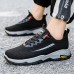 Men's Sneakers Comfort Shoes Hiking Walking Sporty Casual Outdoor Daily Tissage Volant Breathable Comfortable Slip Resistant Loafer Black Grey Summer Fall