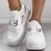 Women's Sneakers White Shoes Platform Sneakers White Shoes Outdoor Daily Summer Platform Fashion Casual Preppy PU Lace-up White Light Grey