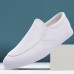 Men's Sneakers Loafers & Slip-Ons Retro White Shoes Walking Casual Daily Leather Comfortable Booties / Ankle Boots Loafer Black White Yellow Spring Fall