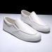 Men's Sneakers Loafers & Slip-Ons Retro White Shoes Walking Casual Daily Leather Comfortable Booties / Ankle Boots Loafer Black White Yellow Spring Fall