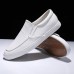 Men's Sneakers Loafers & Slip-Ons Retro White Shoes Walking Casual Daily Leather Comfortable Booties / Ankle Boots Loafer Black White Yellow Spring Fall