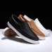 Men's Sneakers Loafers & Slip-Ons Retro White Shoes Walking Casual Daily Leather Comfortable Booties / Ankle Boots Loafer Black White Yellow Spring Fall