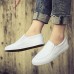 Men's Sneakers Loafers & Slip-Ons Retro White Shoes Walking Casual Daily Leather Comfortable Booties / Ankle Boots Loafer Black White Yellow Spring Fall