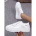 Women's Sneakers Plus Size Canvas Shoes Platform Sneakers Outdoor Daily Color Block Summer Cut Out Lace Flat Heel Round Toe Sporty Casual Minimalism Walking Lace Tissage Volant Lace-up White