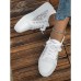 Women's Sneakers Plus Size Canvas Shoes Platform Sneakers Outdoor Daily Color Block Summer Cut Out Lace Flat Heel Round Toe Sporty Casual Minimalism Walking Lace Tissage Volant Lace-up White