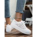 Women's Sneakers Plus Size Canvas Shoes Platform Sneakers Outdoor Daily Color Block Summer Cut Out Lace Flat Heel Round Toe Sporty Casual Minimalism Walking Lace Tissage Volant Lace-up White