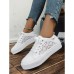 Women's Sneakers Plus Size Canvas Shoes Platform Sneakers Outdoor Daily Color Block Summer Cut Out Lace Flat Heel Round Toe Sporty Casual Minimalism Walking Lace Tissage Volant Lace-up White