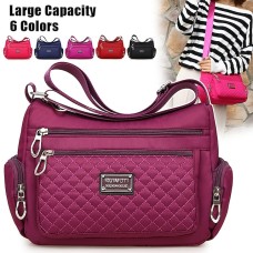 Women's Crossbody Bag Shoulder Bag Hobo Bag Nylon Outdoor Daily Holiday Zipper Large Capacity Waterproof Lightweight Solid Color Quilted Rose Purple Black Red