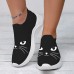 Women's Sneakers Slip-Ons Print Shoes Animal Print Plus Size Outdoor Daily Cat Summer Winter Flat Heel Round Toe Closed Toe Fashion Casual Tissage Volant Loafer Black Pink Blue