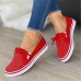 Women's Sneakers Slip-Ons Plus Size Slip-on Sneakers Daily Walking Solid Color Lace-up Flat Heel Round Toe Sporty Classic Casual Faux Suede Elastic Band Black White Red