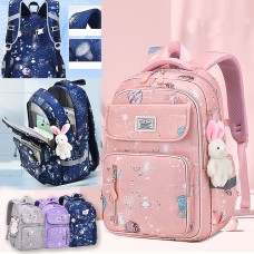 Kid's Boys Girls' Backpack School Bag Bookbag Functional Backpack School Galaxy Oxford Cloth Adjustable Large Capacity Waterproof Pendant Pink Royal Blue Purple