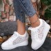 Women's Sneakers Height Increasing Shoes Platform Sneakers White Shoes Daily Solid Color Plaid Hollow-out Summer Satin Flower Lace Lace-up Wedge Heel Hidden Heel Round Toe Elegant Fashion Sporty Lace