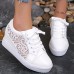 Women's Sneakers Height Increasing Shoes Platform Sneakers White Shoes Daily Solid Color Plaid Hollow-out Summer Satin Flower Lace Lace-up Wedge Heel Hidden Heel Round Toe Elegant Fashion Sporty Lace