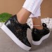 Women's Sneakers Height Increasing Shoes Platform Sneakers White Shoes Daily Solid Color Plaid Hollow-out Summer Satin Flower Lace Lace-up Wedge Heel Hidden Heel Round Toe Elegant Fashion Sporty Lace