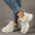 Women's Sneakers White Shoes Height Increasing Shoes Platform Sneakers Dad Shoes Work Daily Solid Color Tassel Platform Wedge Heel Round Toe Fashion Casual Running Walking PU Lace-up Black White